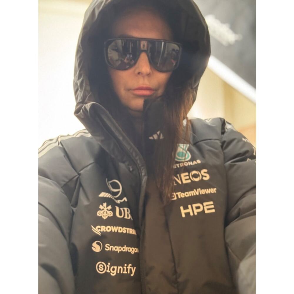 adidas Mercedes AMG Petronas F1 Engineers Winter Puffer Coat Black NWT L KF6058 - Picture 16 of 16